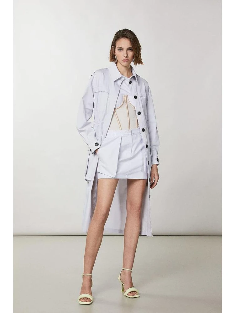 Purple Polyester Coat