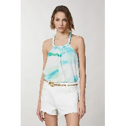 Turquoise Polyester Tank Tops