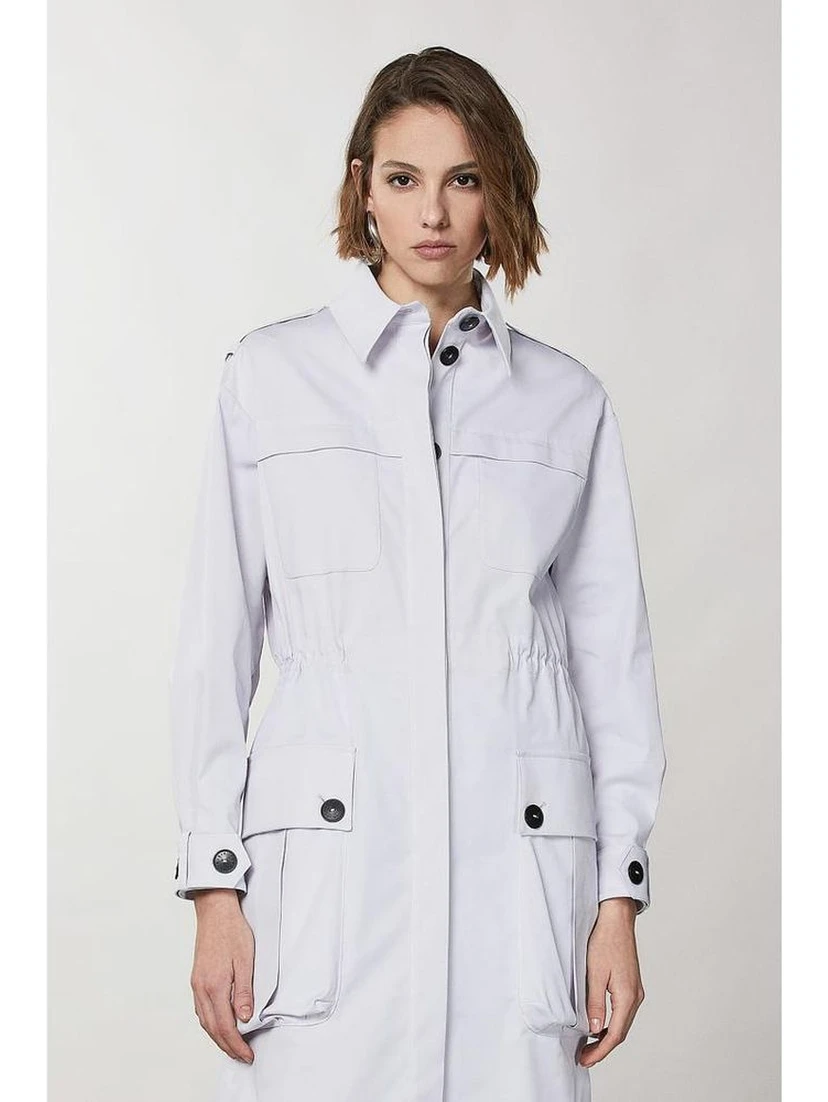 Purple Polyester Coat