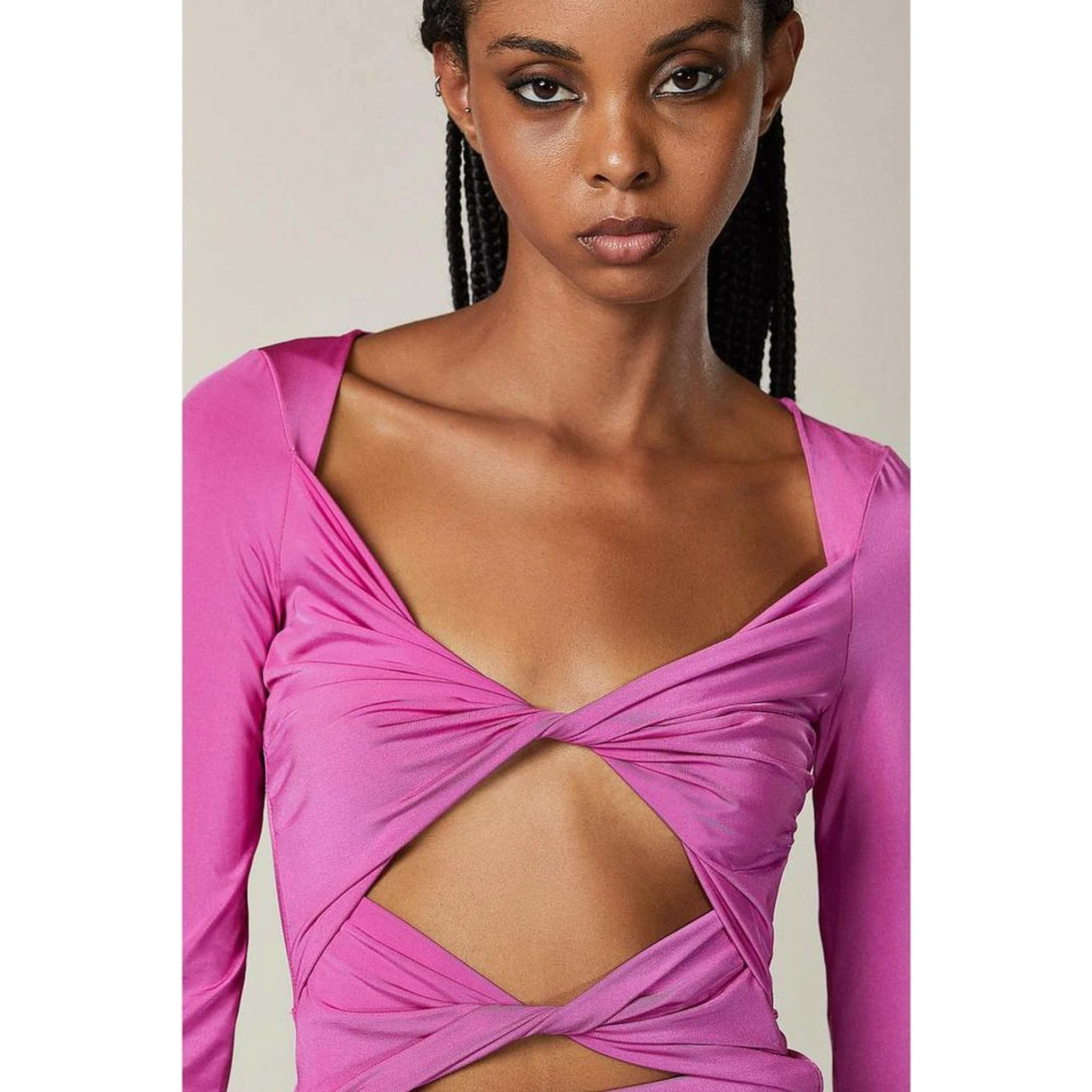 Purple Nylon Casual Dress