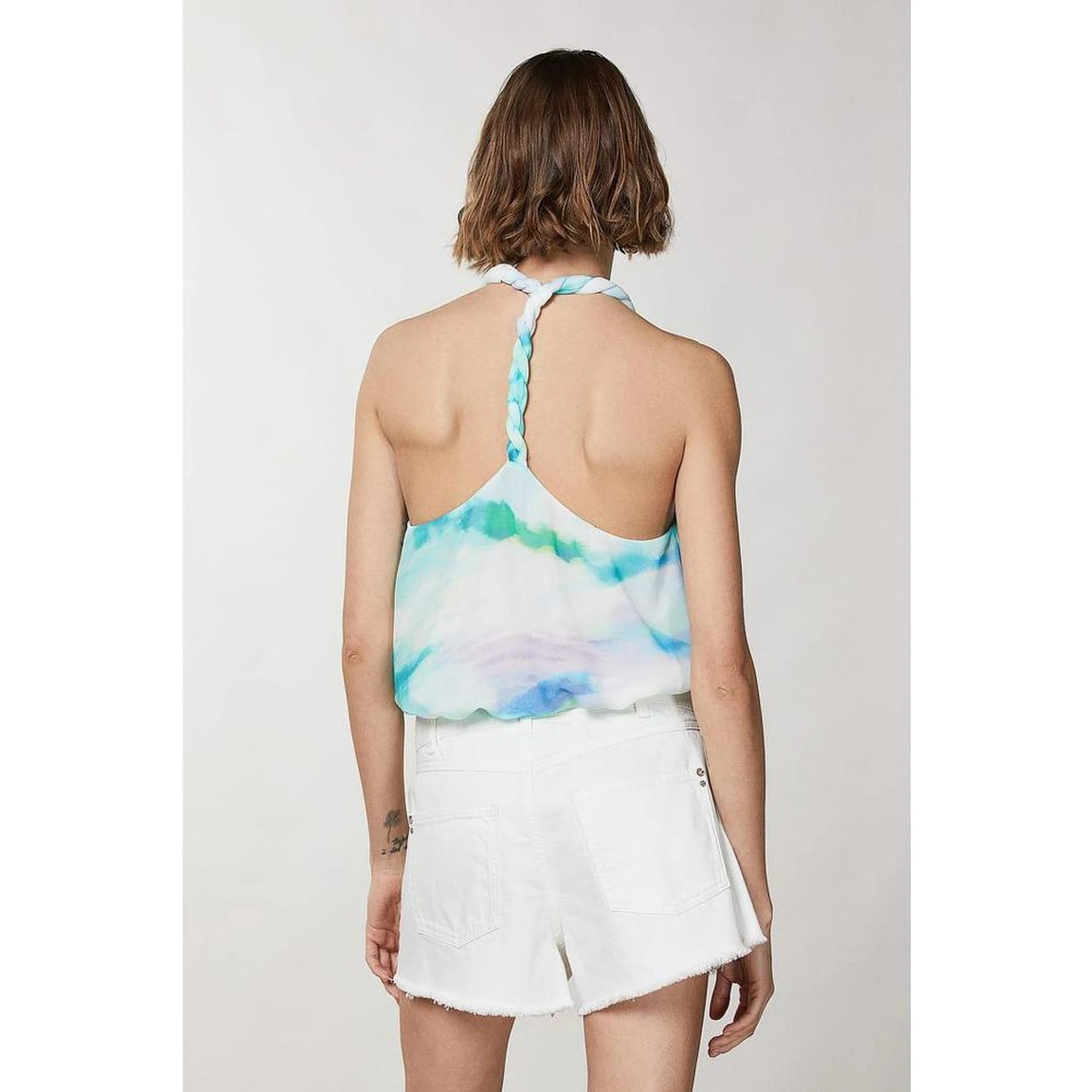 Turquoise Polyester Tank Tops