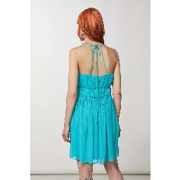Turquoise Polyester Casual Dress