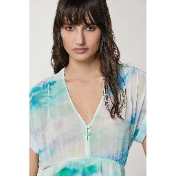 Turquoise Polyester Casual Dress
