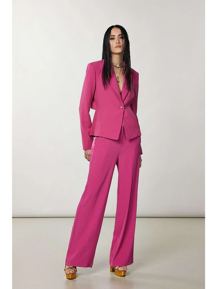 Fuchsia Polyester Blazer