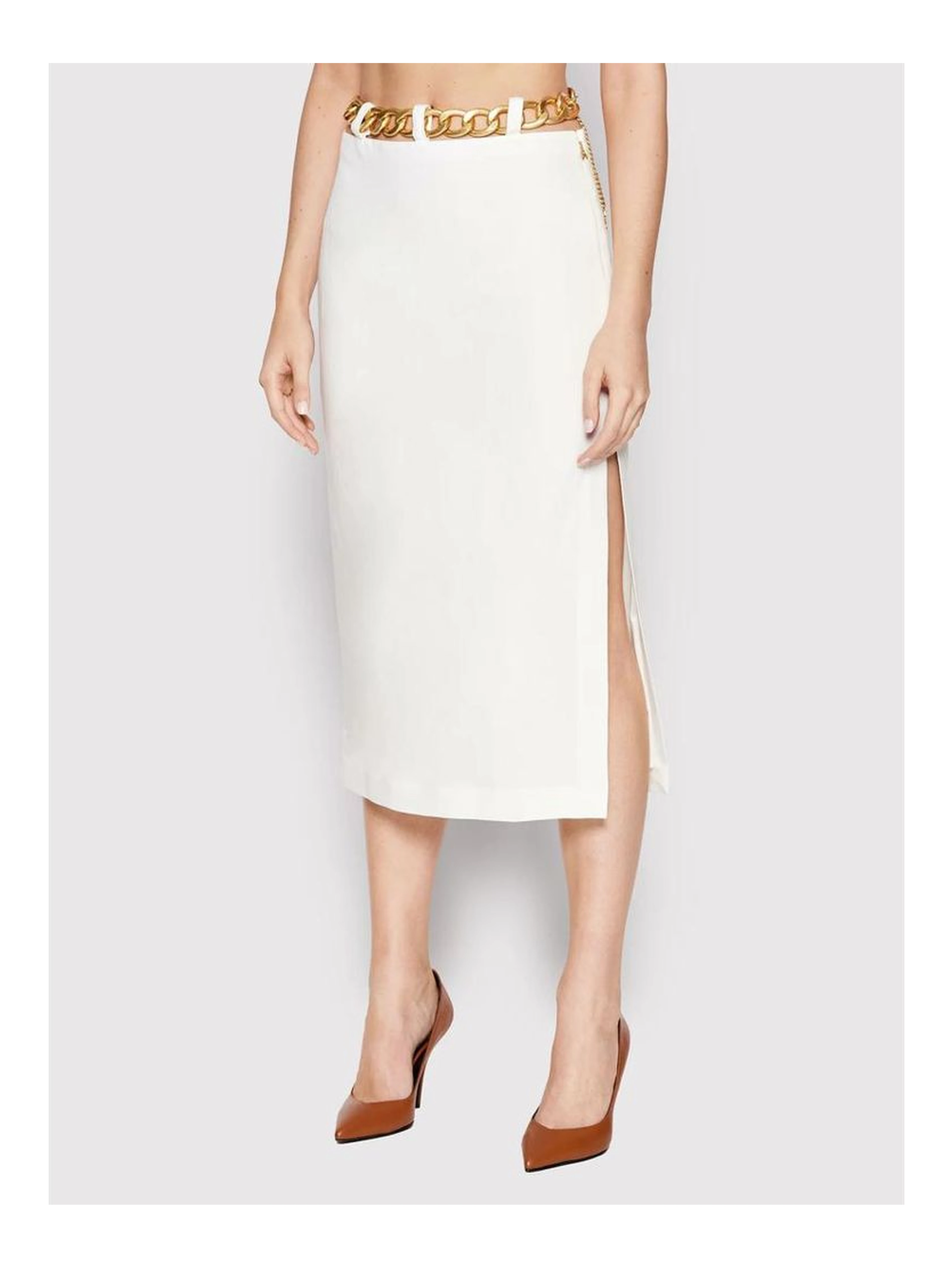 White Viscose Long Skirt