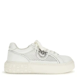 White Calf Leather Bos Taurus Platform Sneakers
