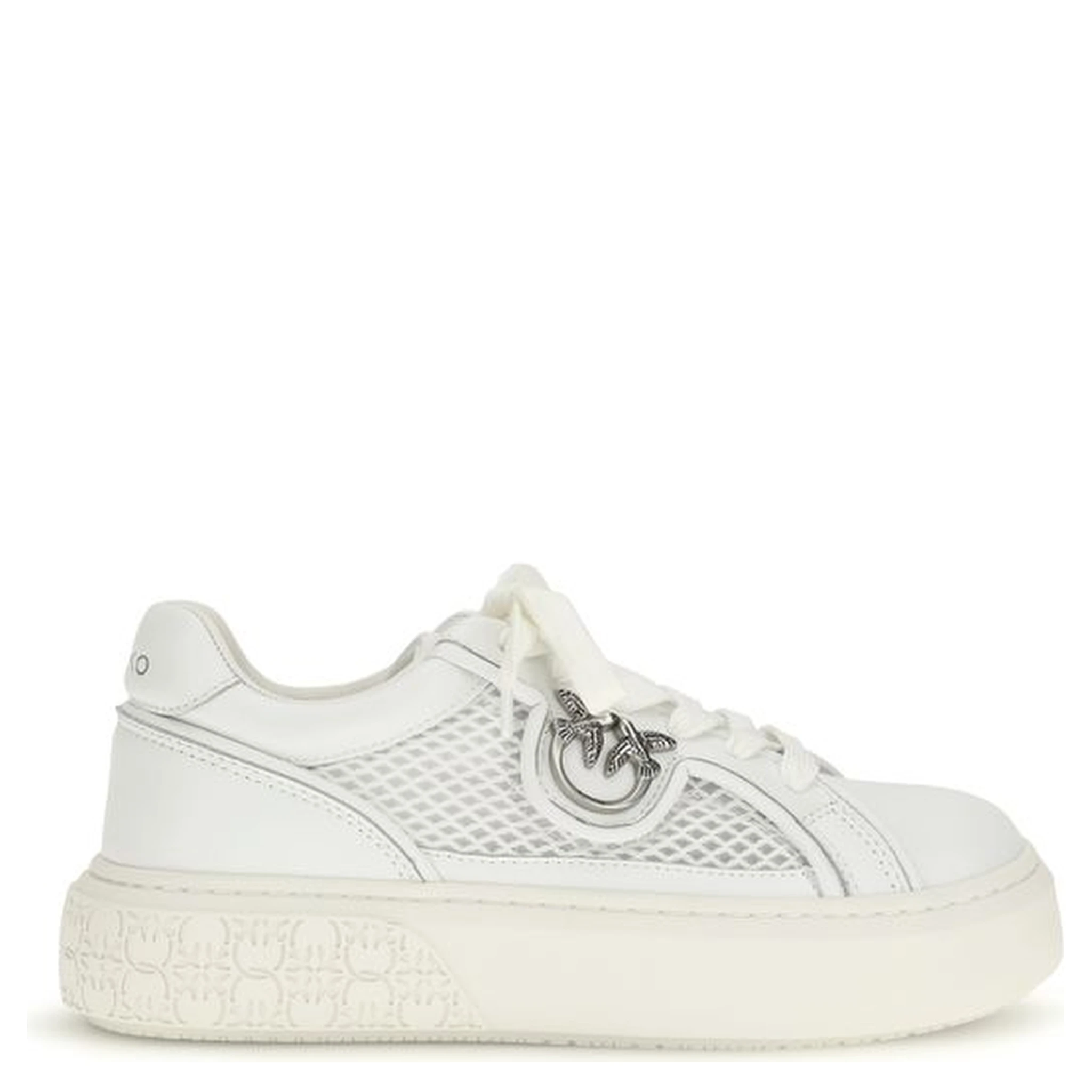 White Calf Leather Bos Taurus Platform Sneakers