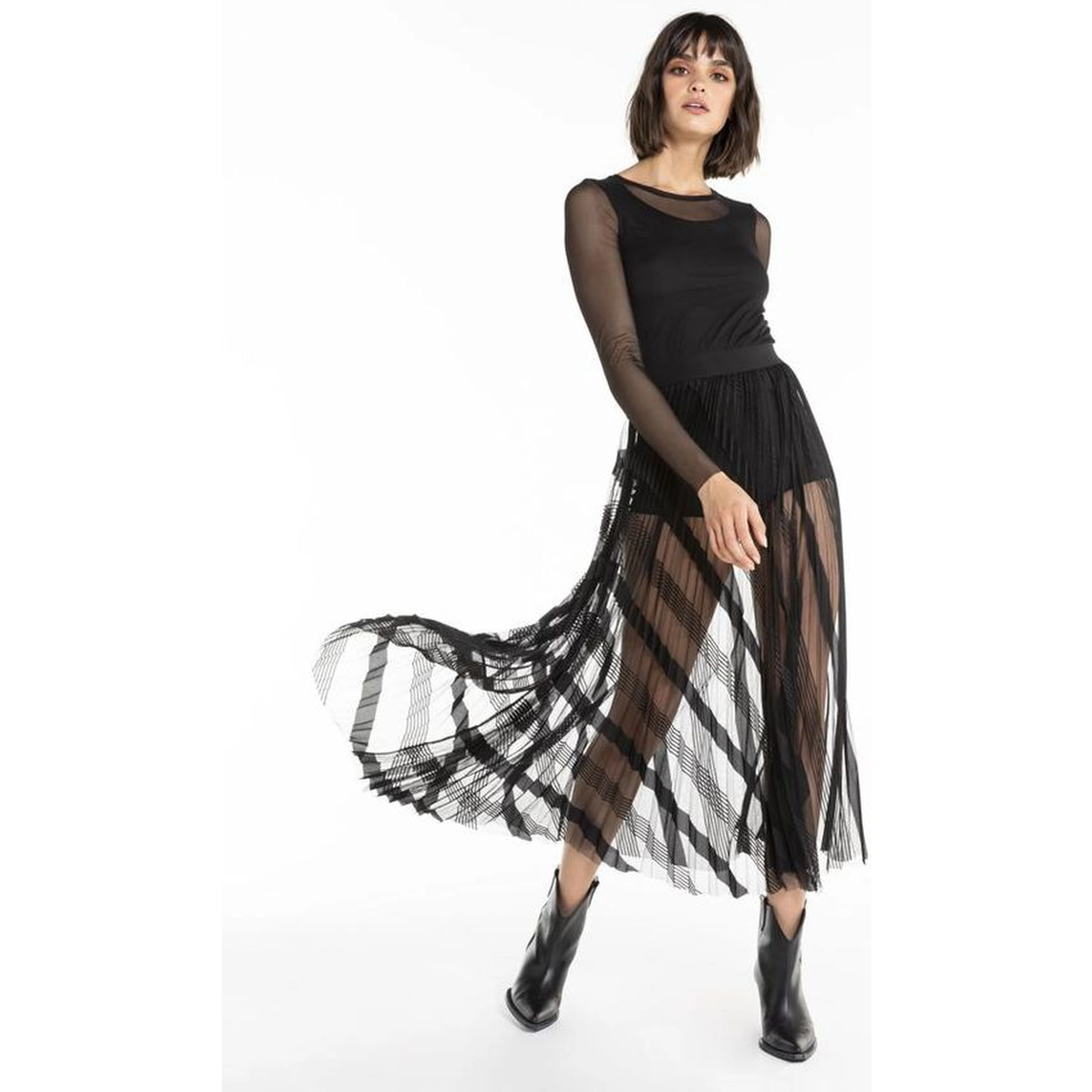 Black Polyester Casual Dress