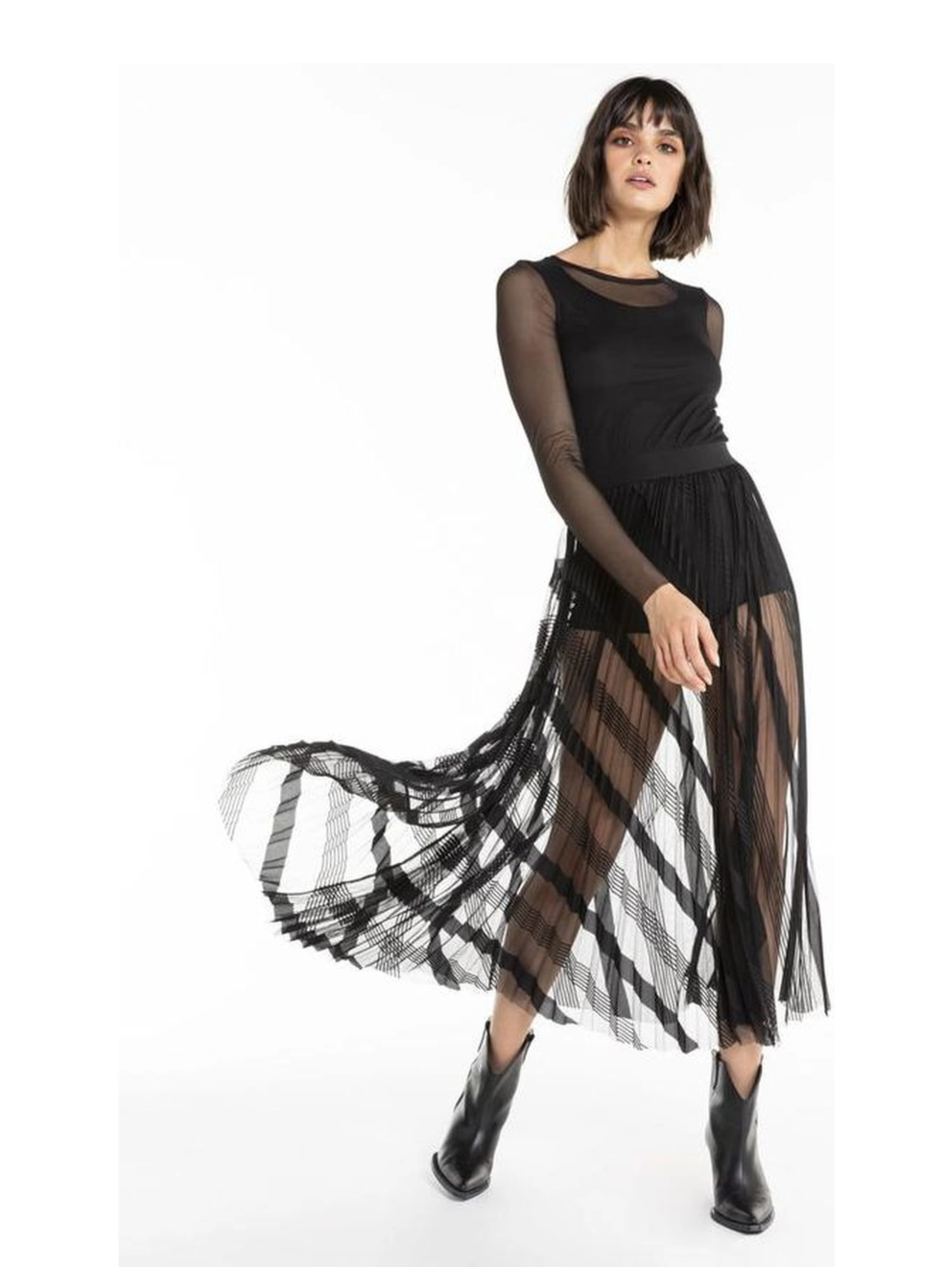 Black Polyester Casual Dress