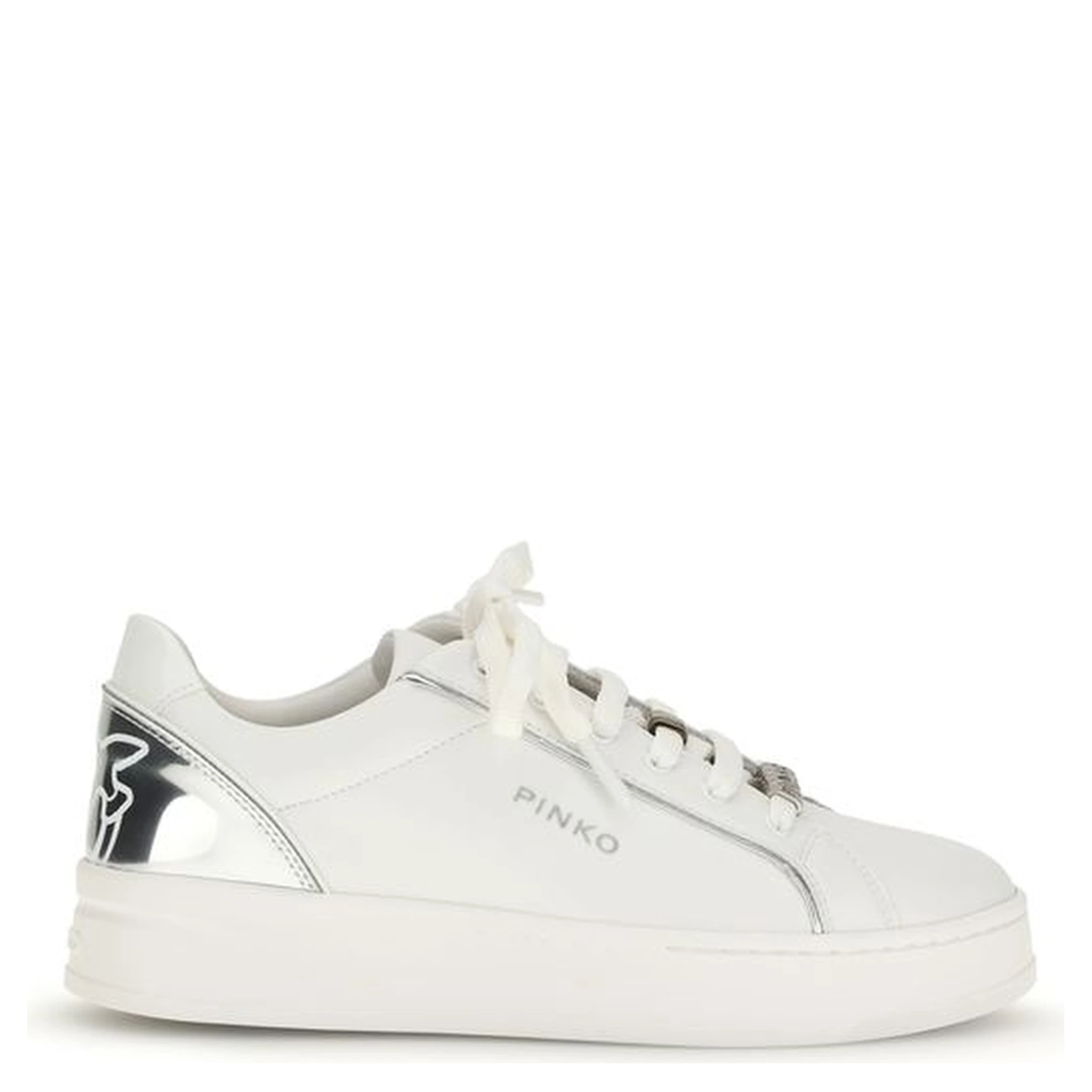 White Calf Leather Bos Taurus Low Top Sneakers