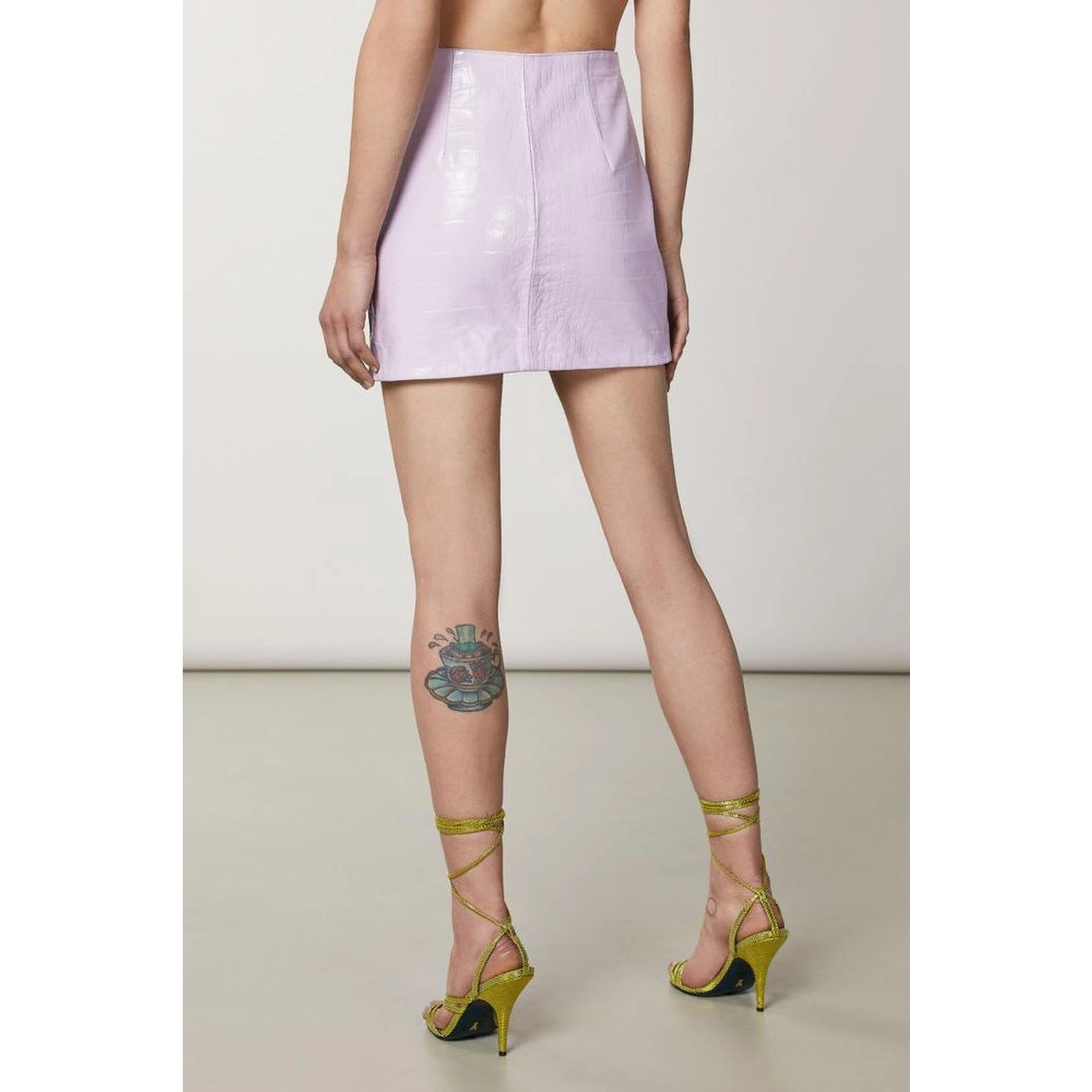 Purple Leather Mini Skirt