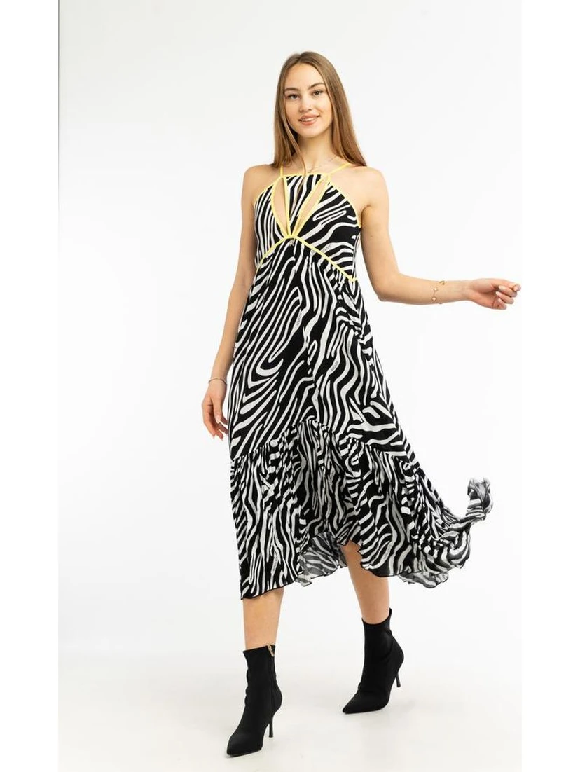 Black Viscose Casual Dress