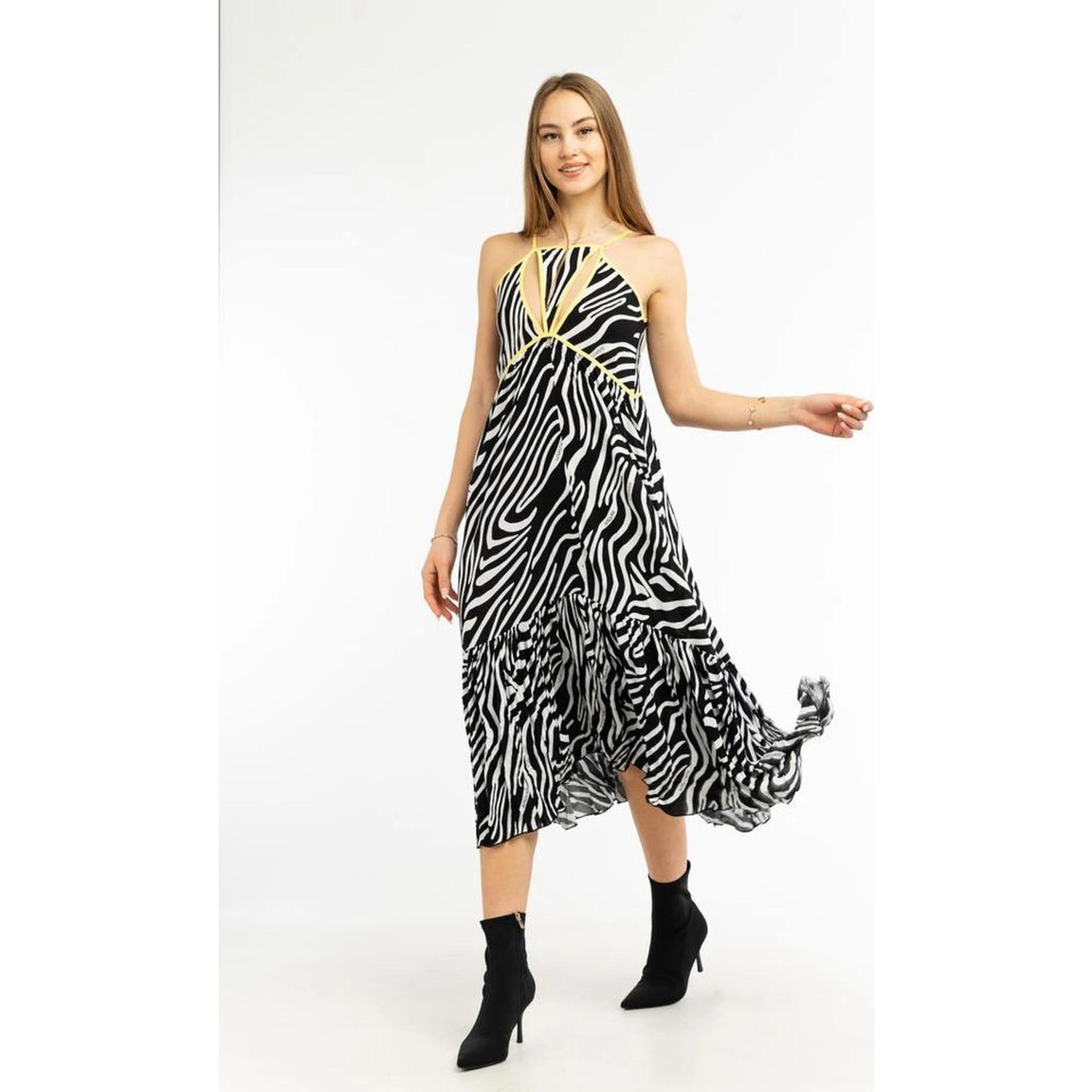 Black Viscose Casual Dress