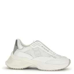 White Calf Leather Bos Taurus Chunky Sneakers