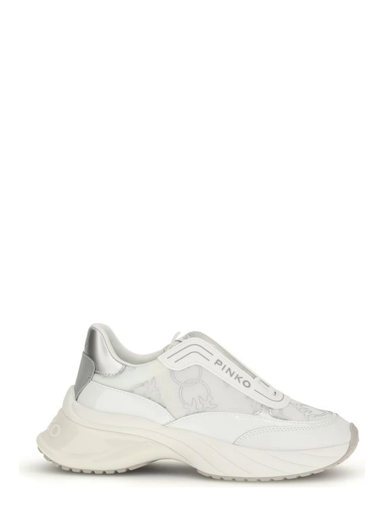 White Calf Leather Bos Taurus Chunky Sneakers