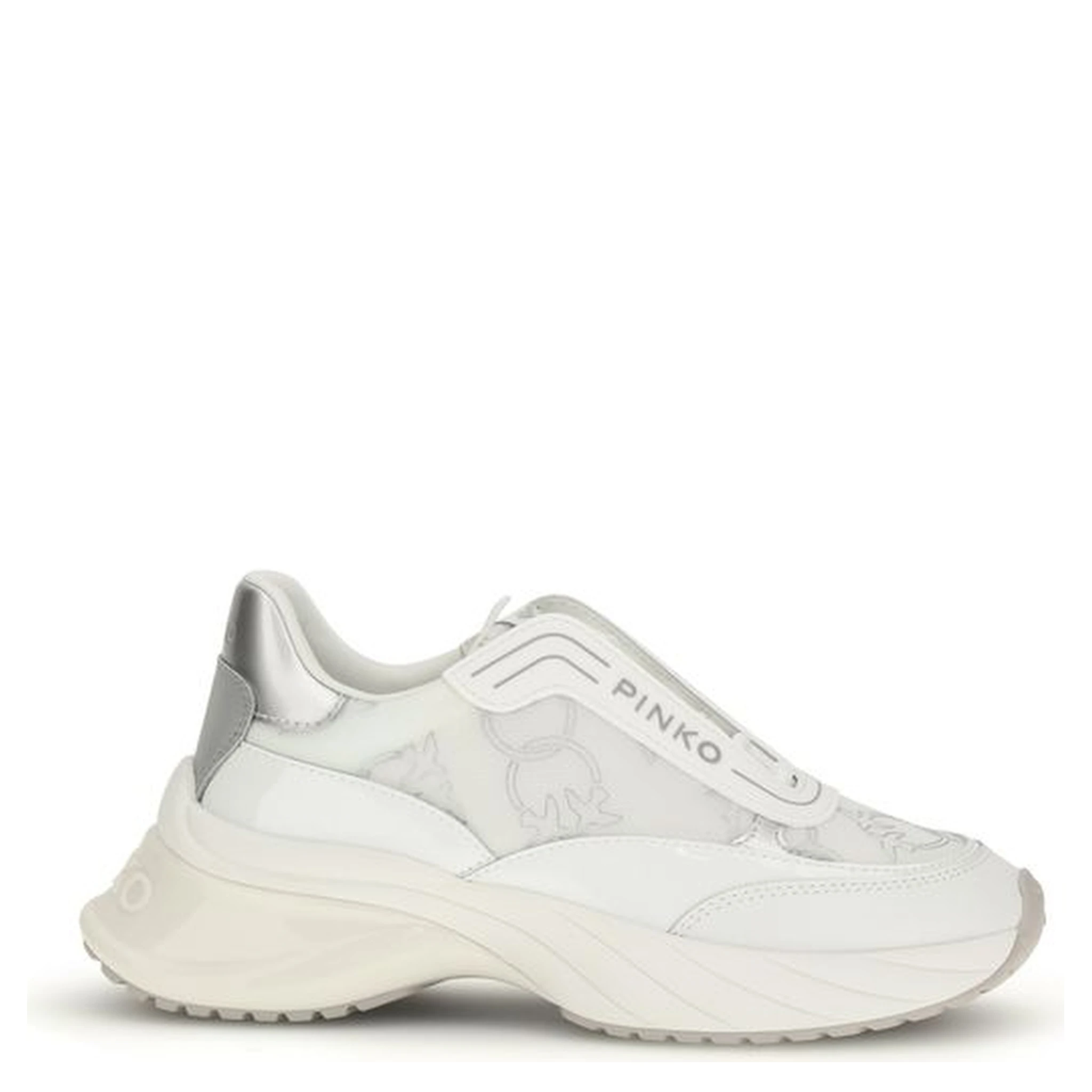 White Calf Leather Bos Taurus Chunky Sneakers
