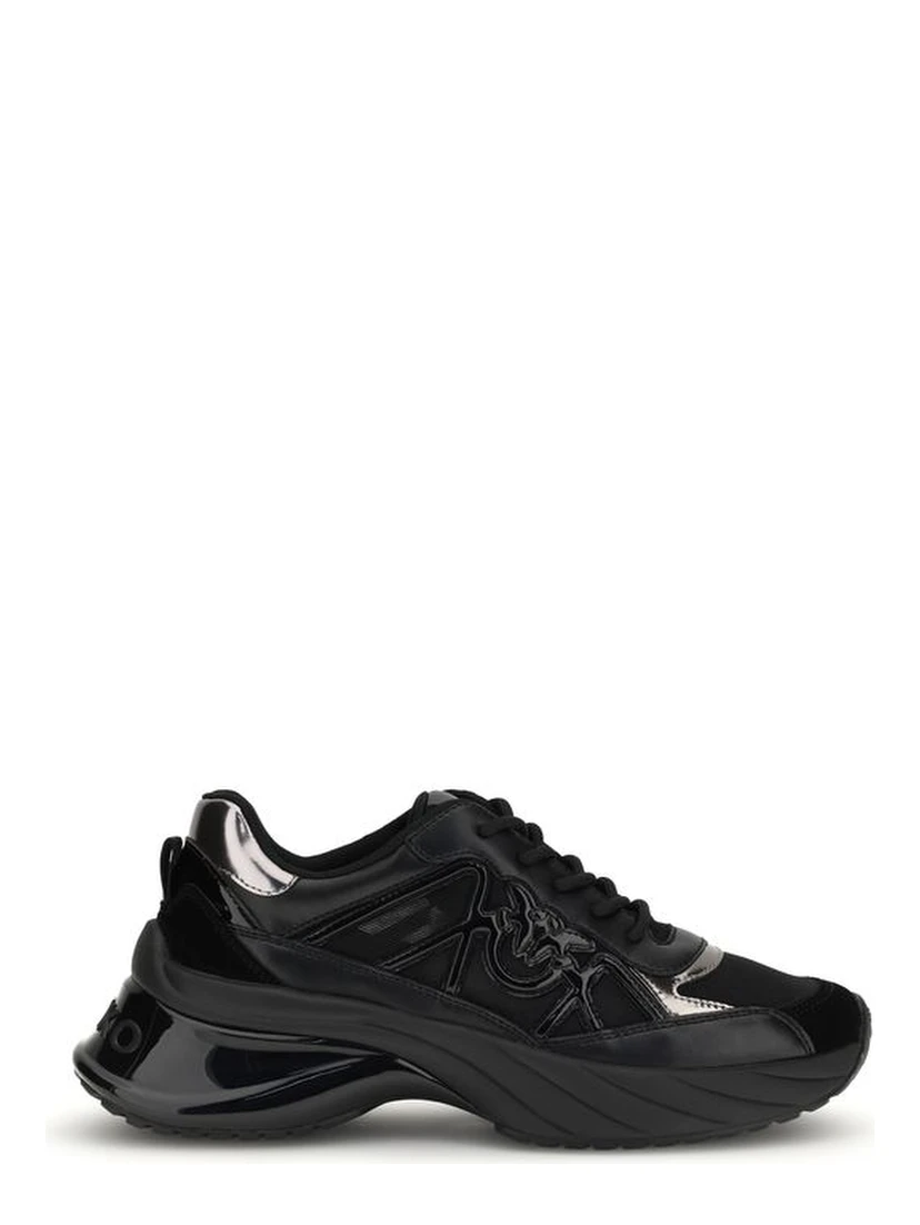 Black Calf Leather Bos Taurus Chunky Sneakers