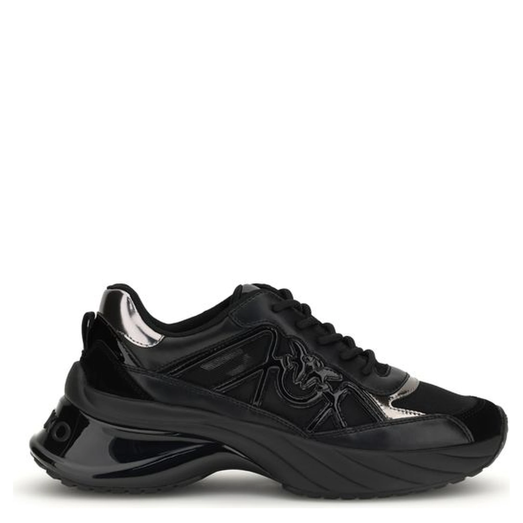 Black Calf Leather Bos Taurus Chunky Sneakers