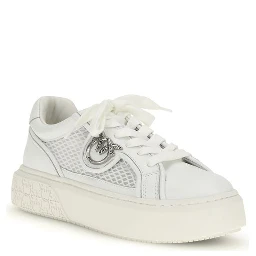 White Calf Leather Bos Taurus Platform Sneakers