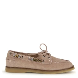 Beige Calf Leather Bos Taurus Slip-On Loafers