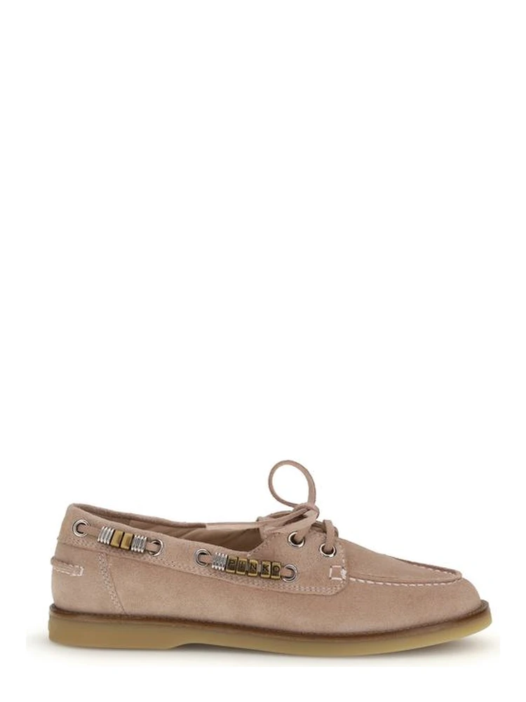 Beige Calf Leather Bos Taurus Slip-On Loafers