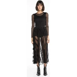 Black Polyester Casual Dress
