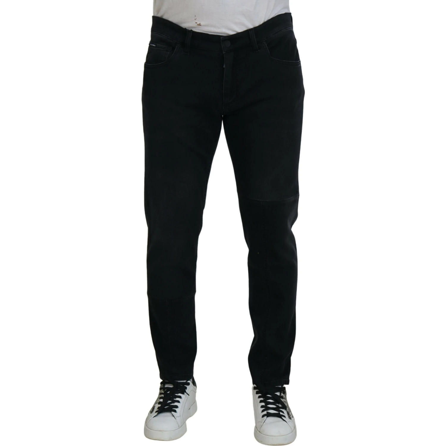 Black Angel Embroidery Skinny Denim Jeans