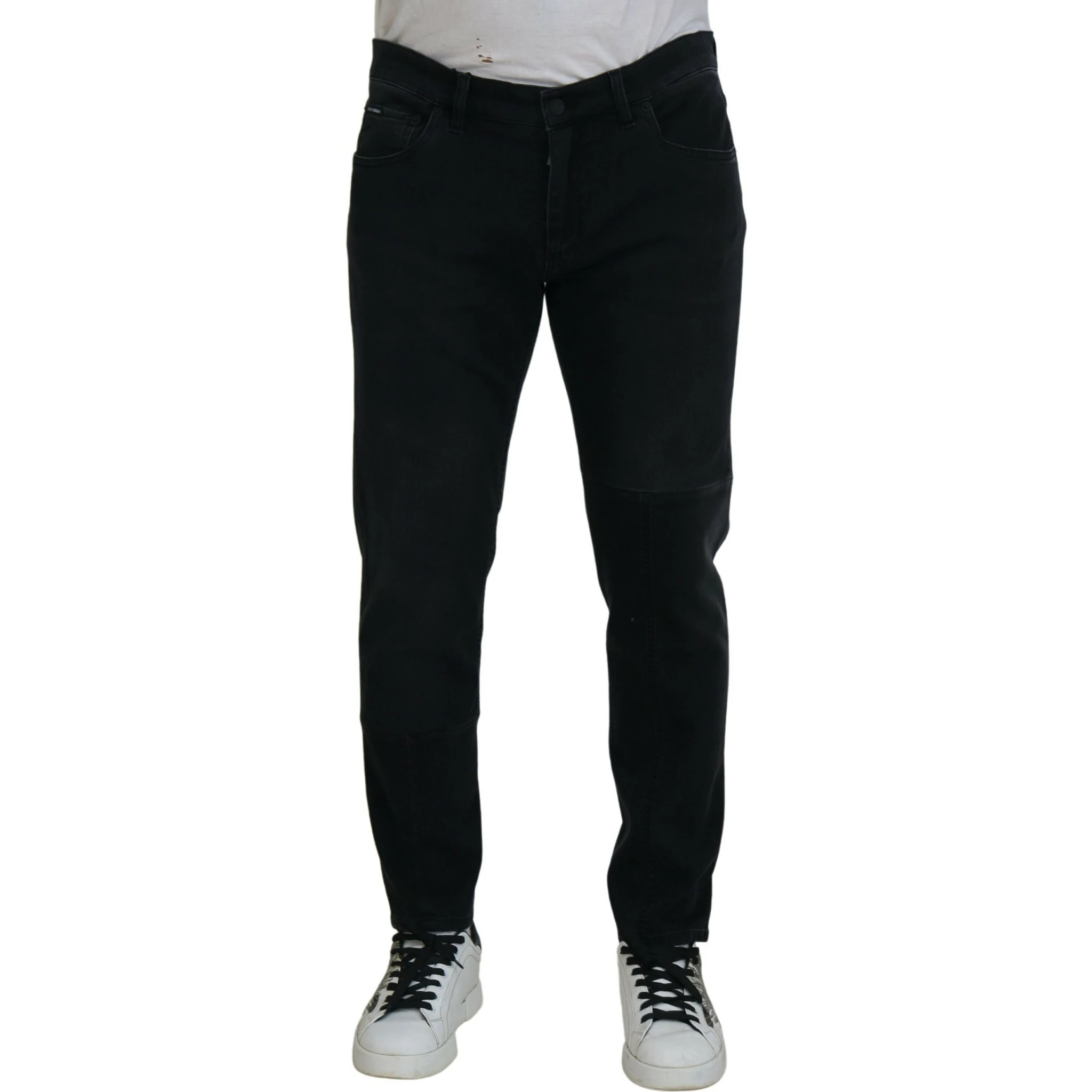 Black Angel Embroidery Skinny Denim Jeans