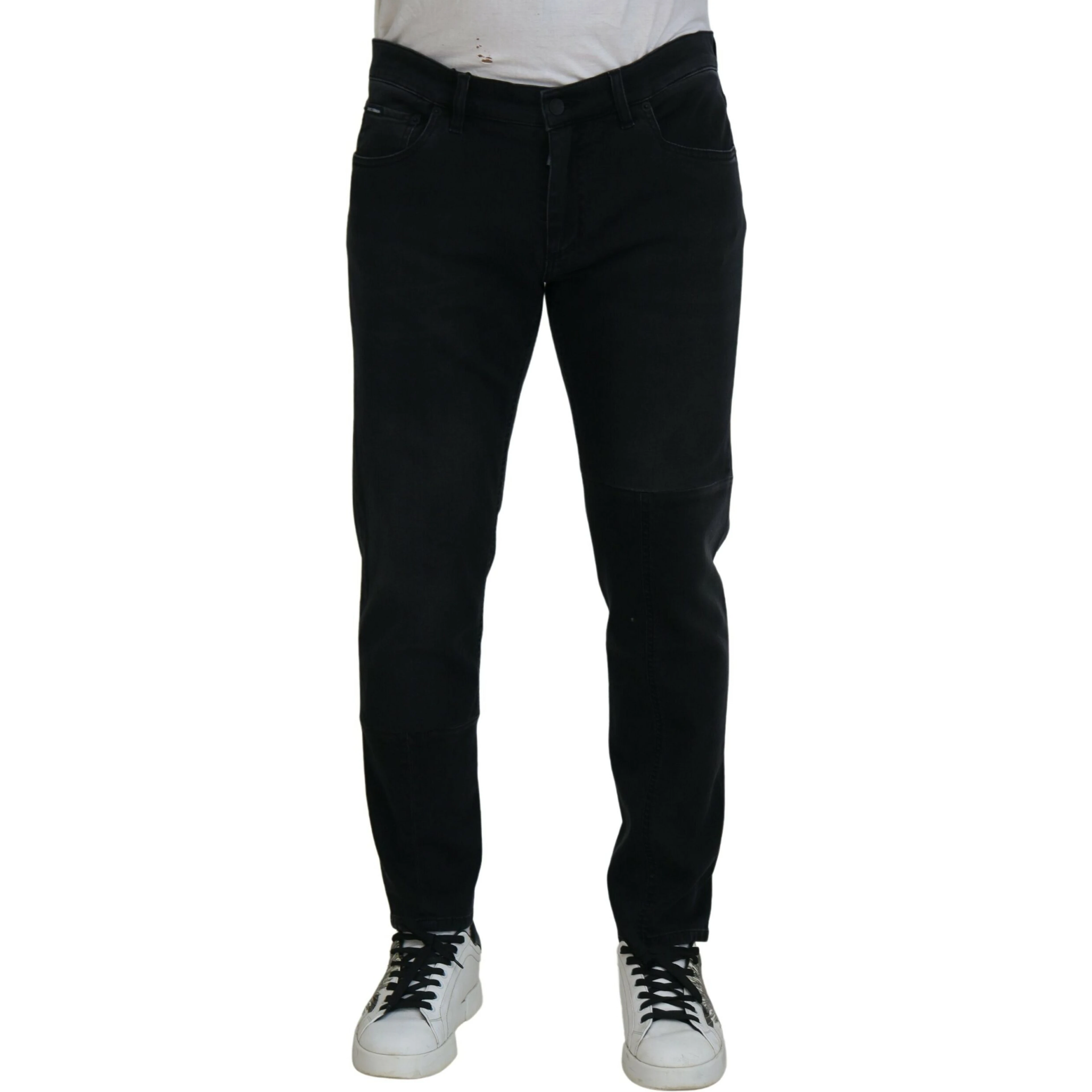 Black Angel Embroidery Skinny Denim Jeans