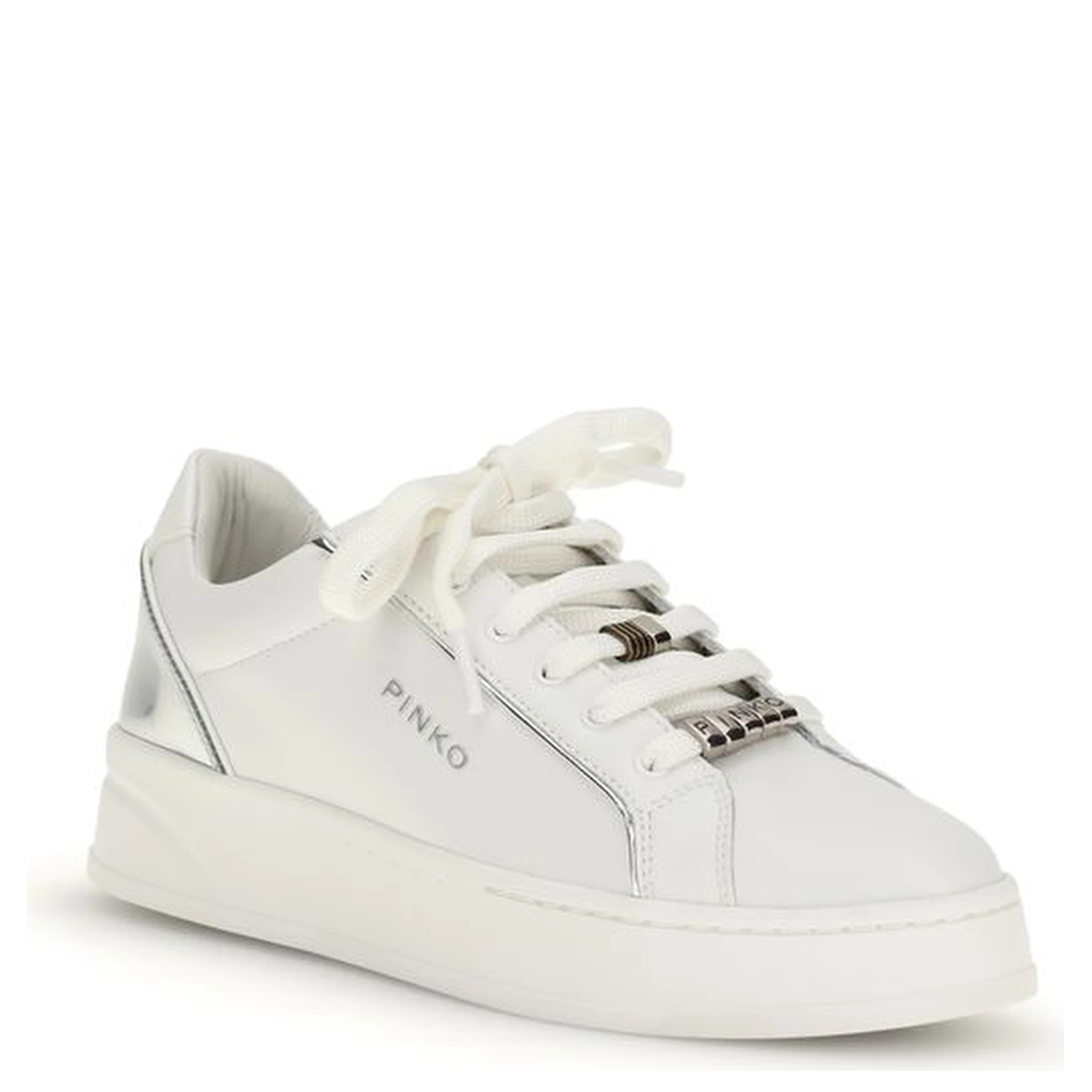 White Calf Leather Bos Taurus Low Top Sneakers