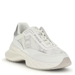 White Calf Leather Bos Taurus Chunky Sneakers