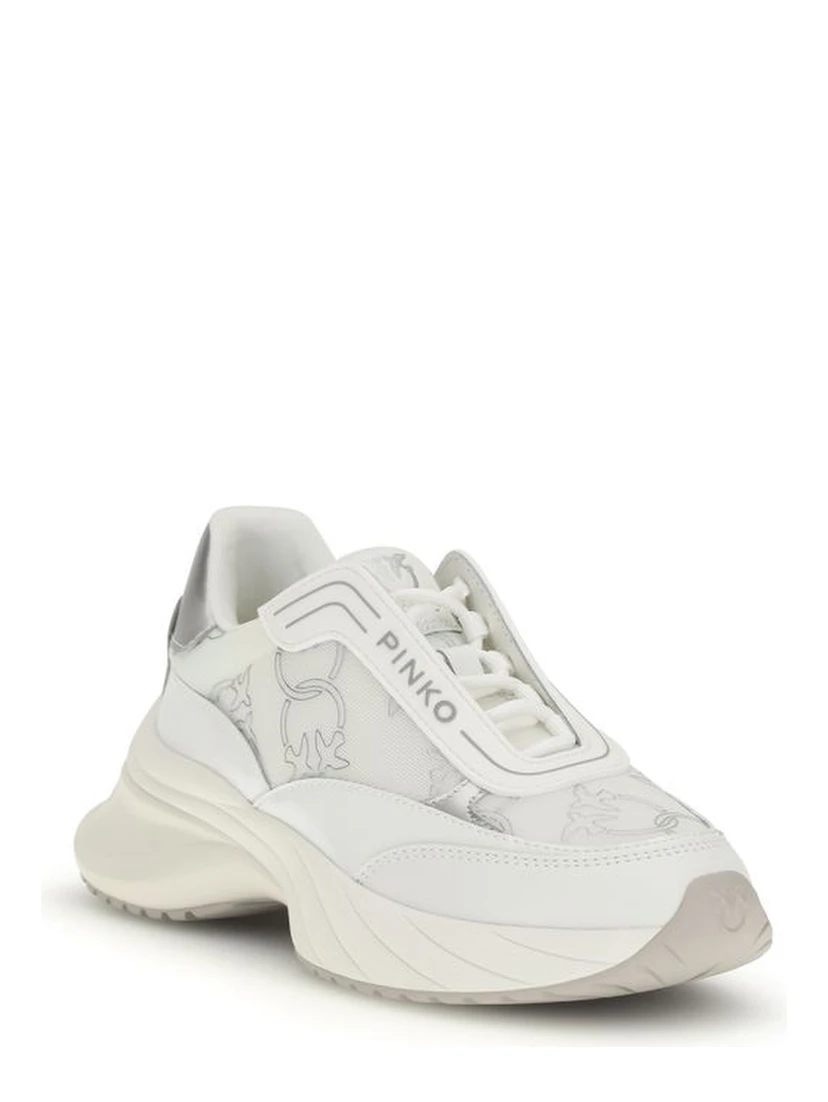 White Calf Leather Bos Taurus Chunky Sneakers