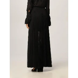 Black Polyester Long Skirt