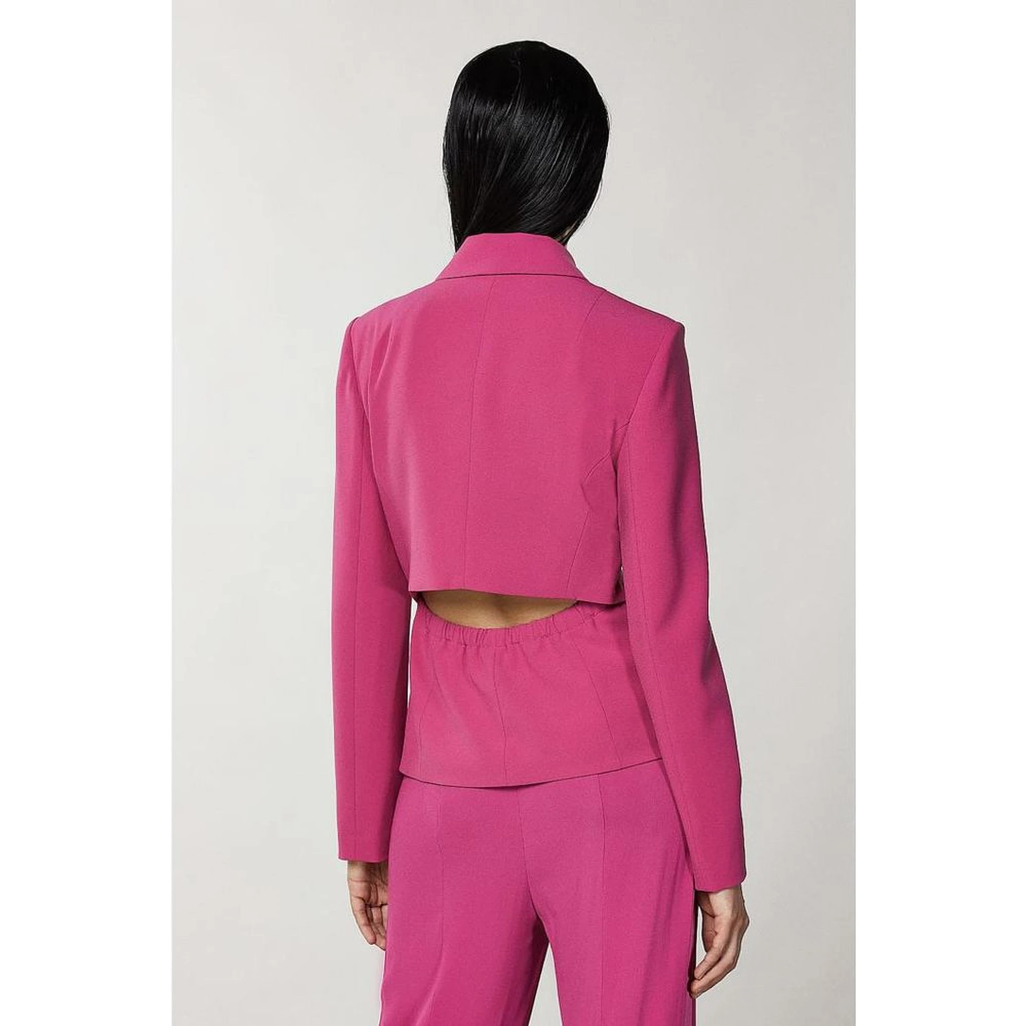 Fuchsia Polyester Blazer