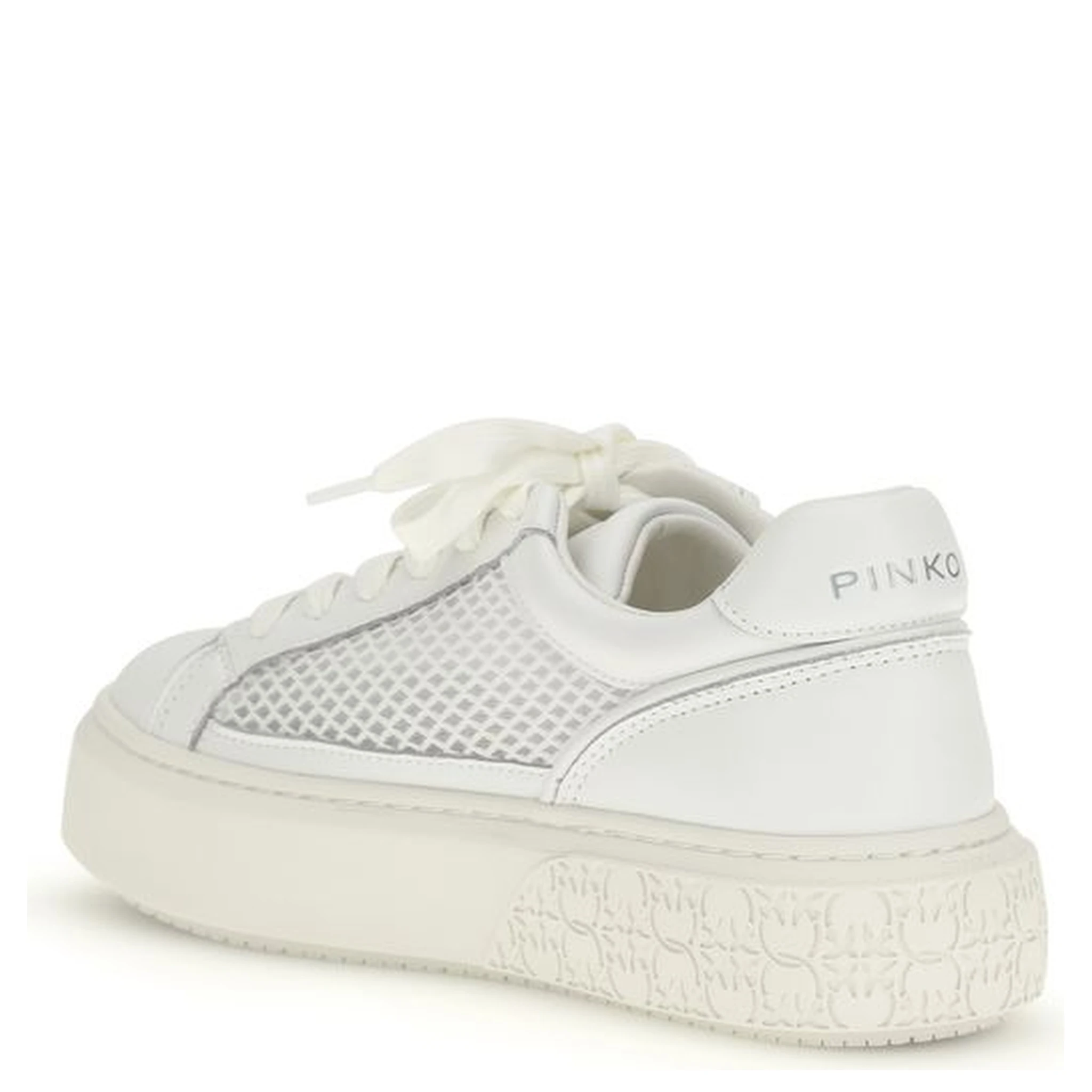 White Calf Leather Bos Taurus Platform Sneakers