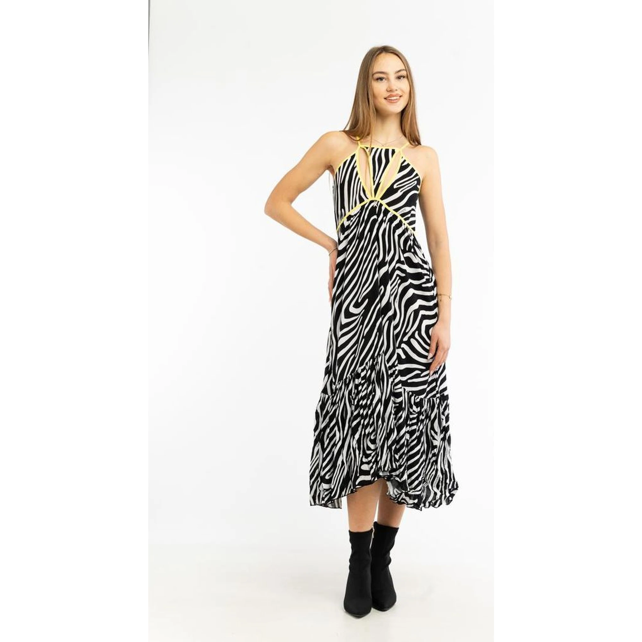 Black Viscose Casual Dress