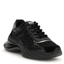 Black Calf Leather Bos Taurus Chunky Sneakers