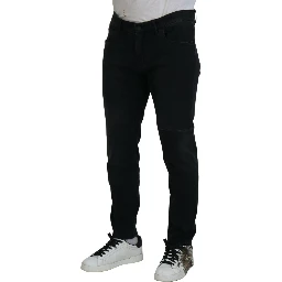 Black Angel Embroidery Skinny Denim Jeans