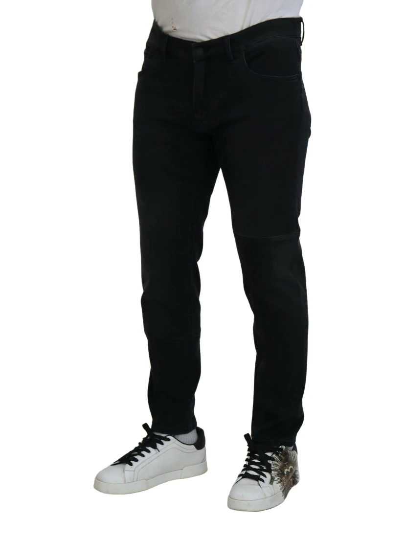 Black Angel Embroidery Skinny Denim Jeans