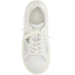 White Calf Leather Bos Taurus Platform Sneakers