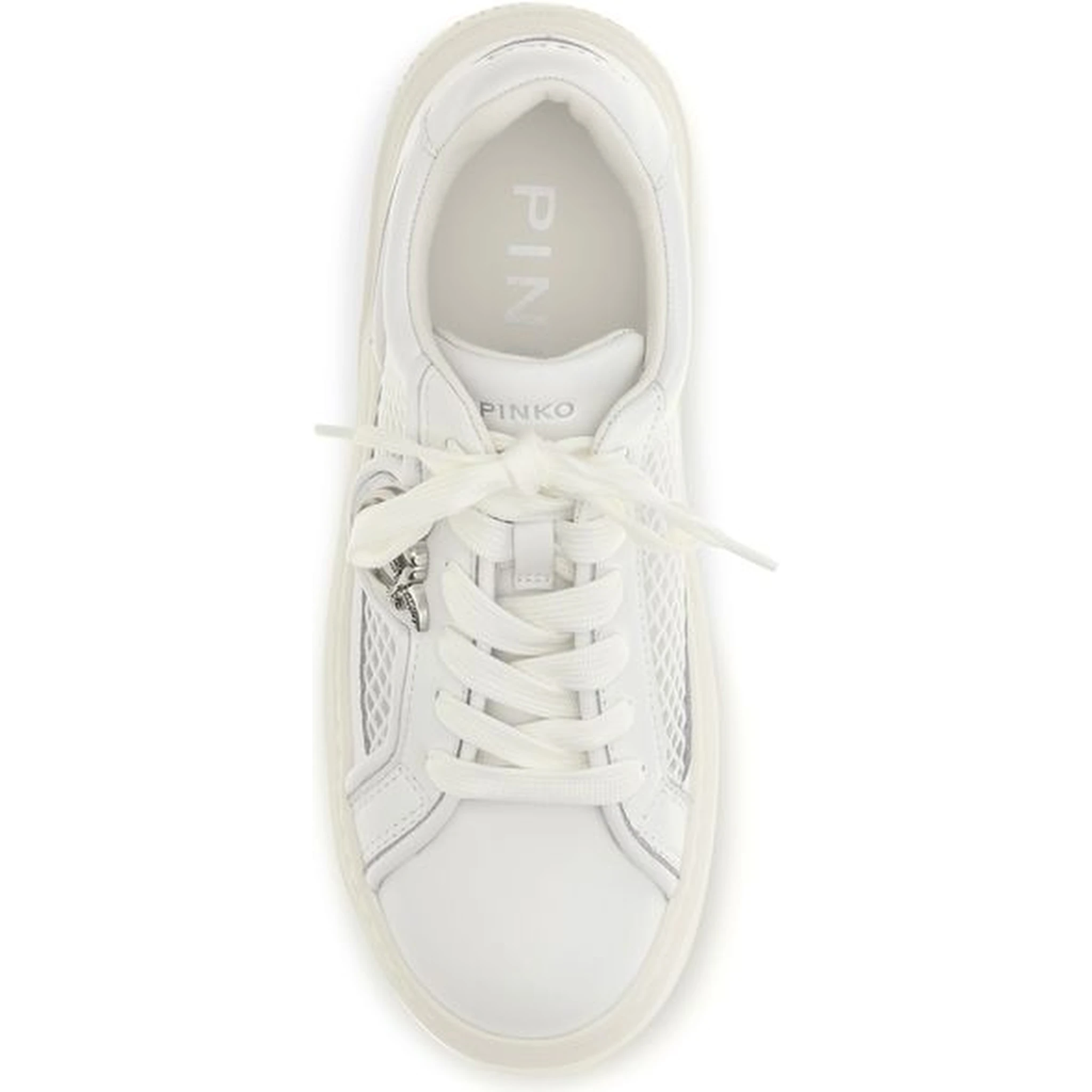 White Calf Leather Bos Taurus Platform Sneakers