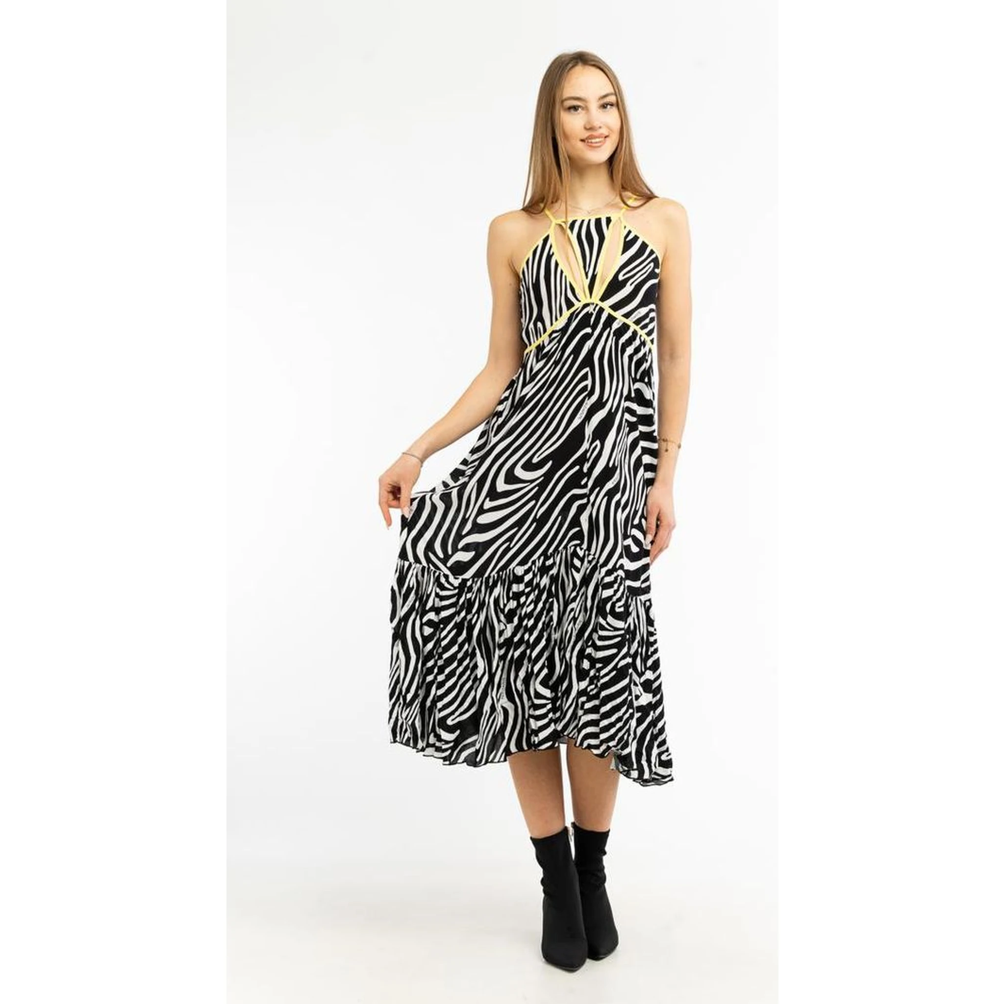 Black Viscose Casual Dress