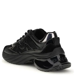 Black Calf Leather Bos Taurus Chunky Sneakers