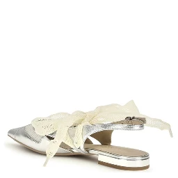 Silver Calf Leather Bos Taurus Ballet Flats