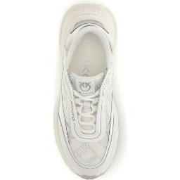White Calf Leather Bos Taurus Chunky Sneakers
