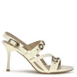 Cream Calf Leather Bos Taurus Stiletto Heel Sandals