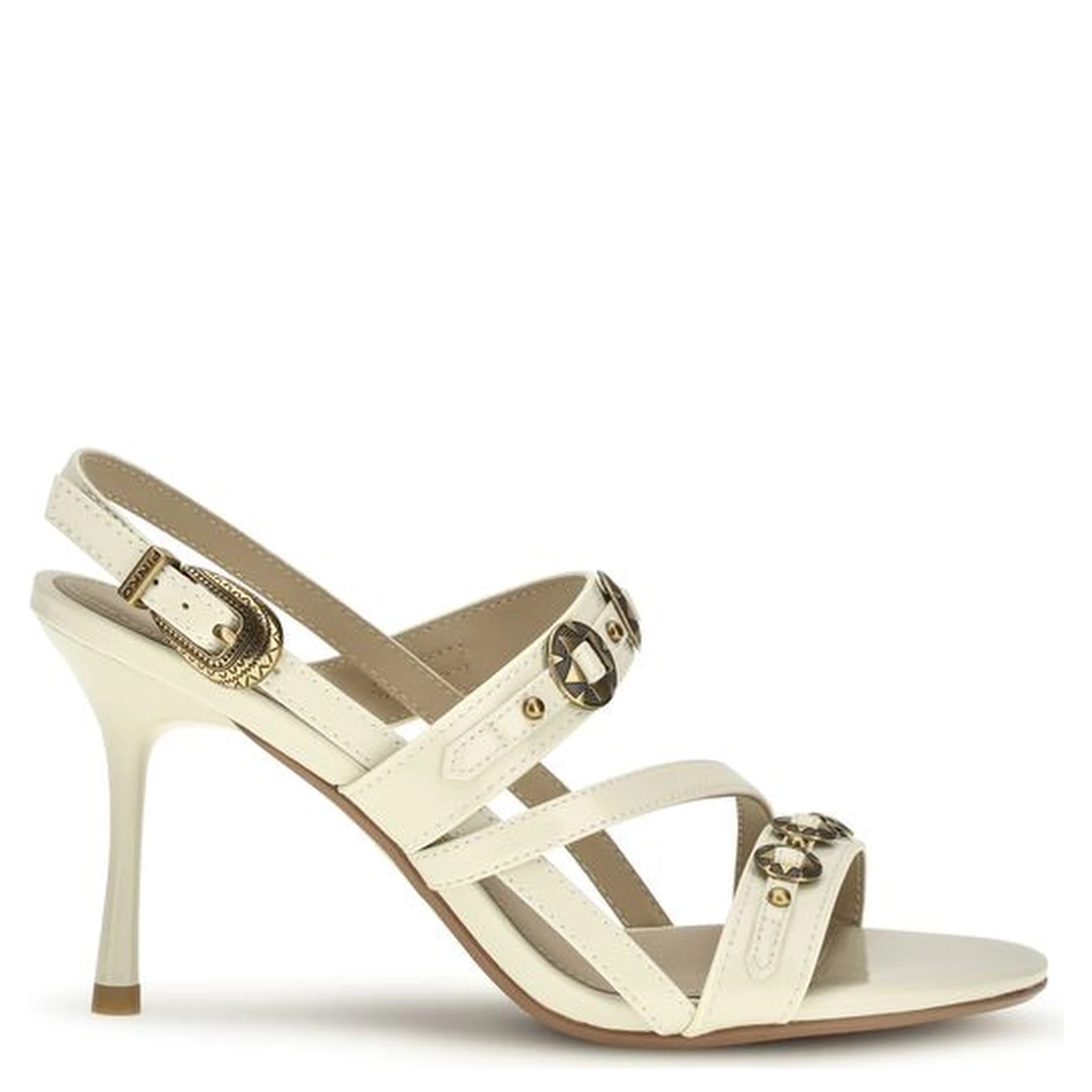 Cream Calf Leather Bos Taurus Stiletto Heel Sandals