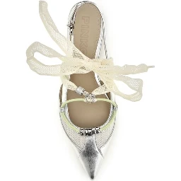 Silver Calf Leather Bos Taurus Ballet Flats