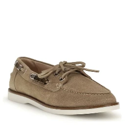 Beige Calf Leather Bos Taurus Slip-On Loafers