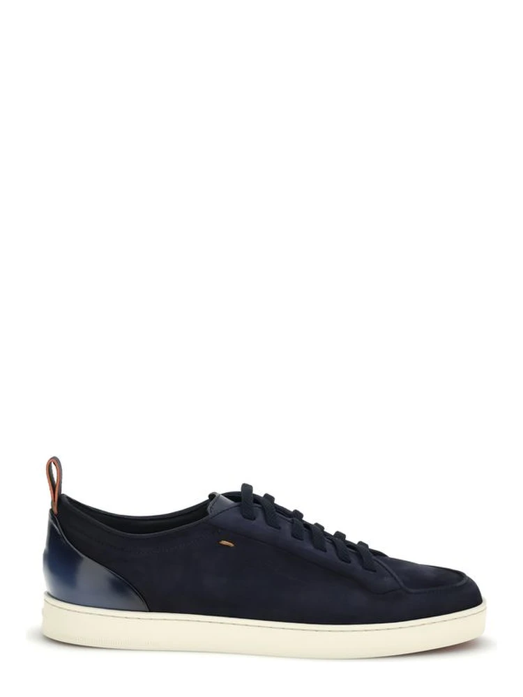 Blue Calf Leather Bos Taurus Low Top Sneakers